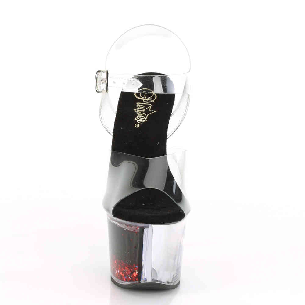 Pleaser - SKY-308WHG Ankle strap sandal, Pole dance shoes - Pole dance shoes - Black/Red